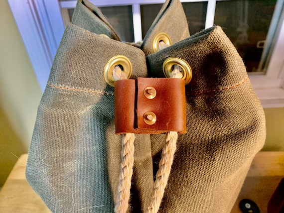 Waxed Canvas Sailor s Bag Green Ditty Bag Etsy