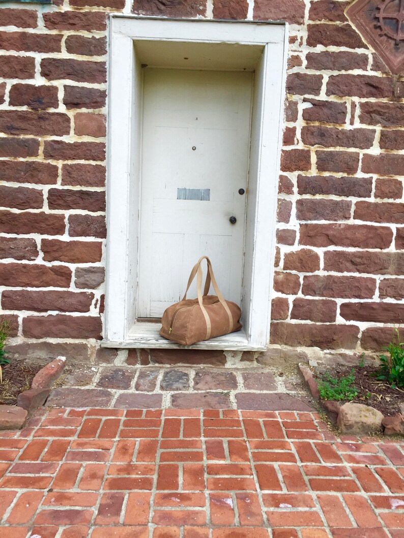 Waxed Canvas Duffel Weekender Tan Cotton Twill 18 oz
