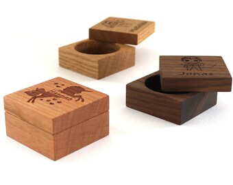 Tooth box personalized with name made of wood