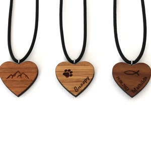 Pendant made of wood personalized with coordinates, name, date, engraving, tree of life, letters, name chain, necklace, necklace