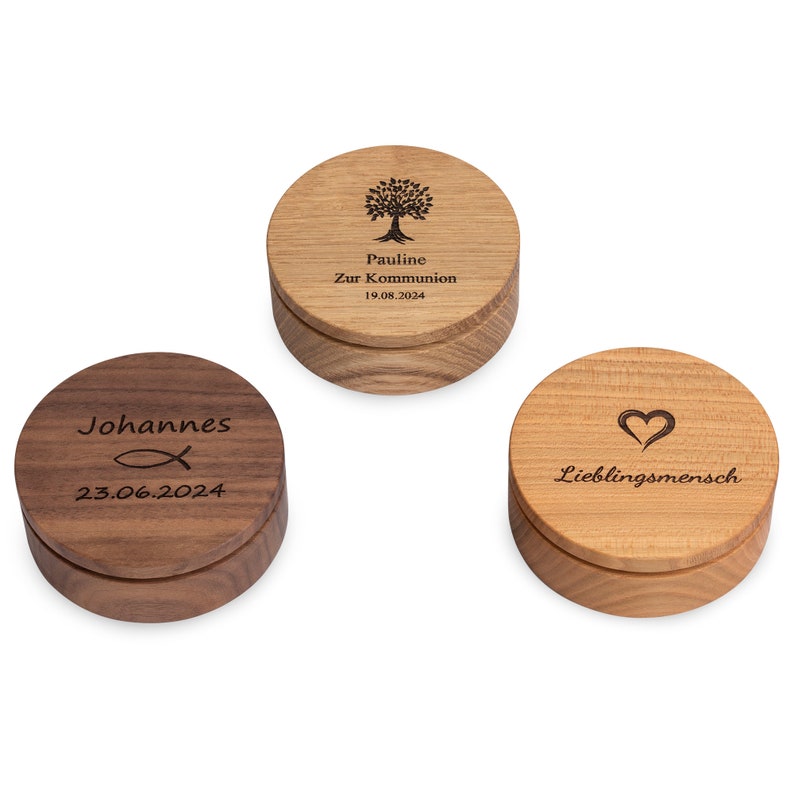 Portagioie personalizzato in legno, regalo per battesimo, comunione, cresima, nonna, matrimonio e molto altro. immagine 8