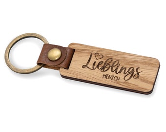 Key ring personalized made of wood with many different motifs as engraving