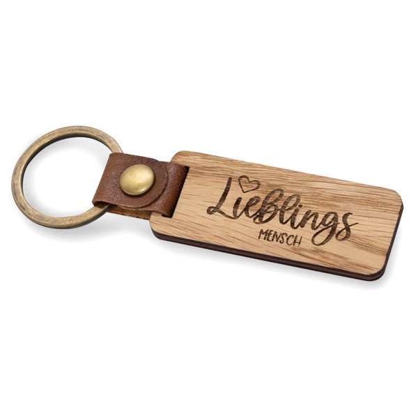 Key ring personalized made of wood with many different motifs as engraving