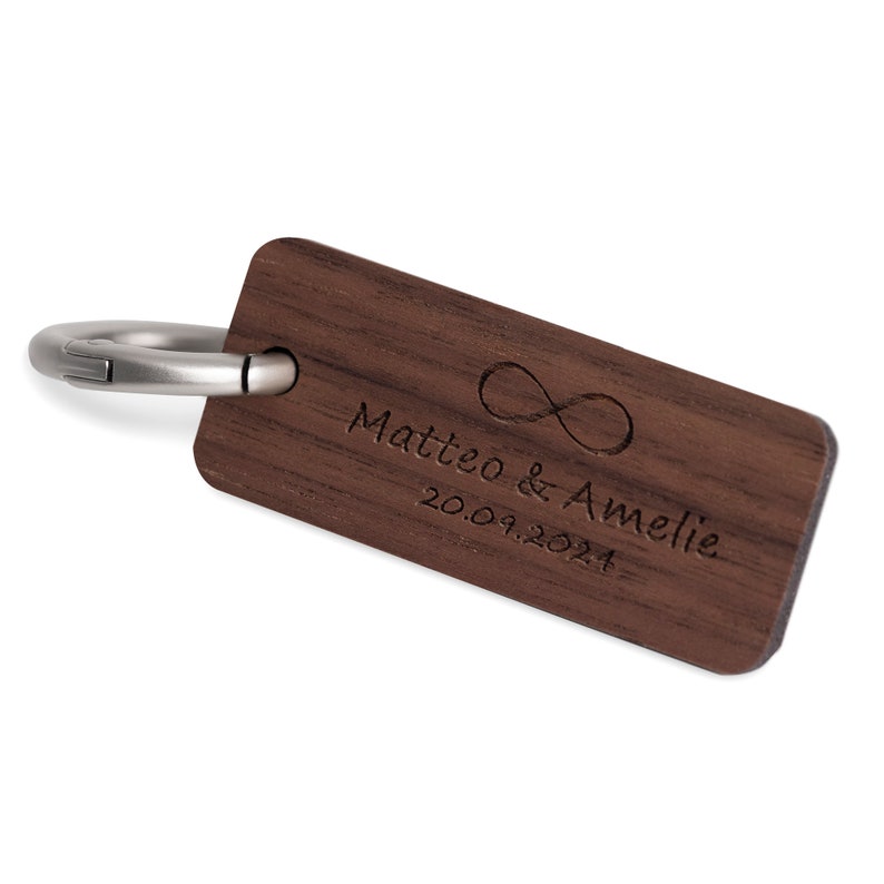 Keychain with wooden key ring personalized with your own engraving, many different motifs to choose from image 6