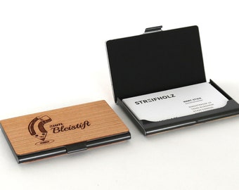 Porte-cartes de visite avec logo personnalisé individuellement en bois
