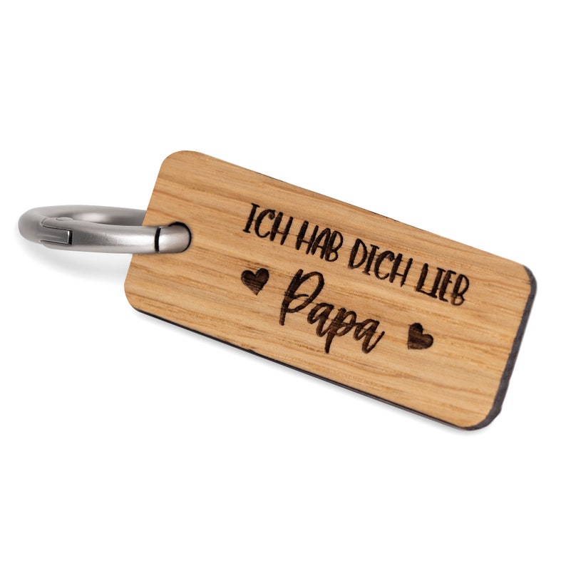 Keychain with wooden key ring personalized with your own engraving, many different motifs to choose from image 7