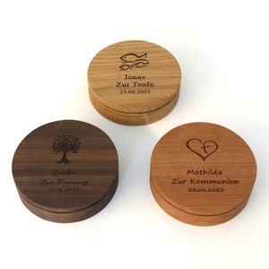 Wooden jewelry box, personalized gift for baptism, communion, confirmation and much more. image 10