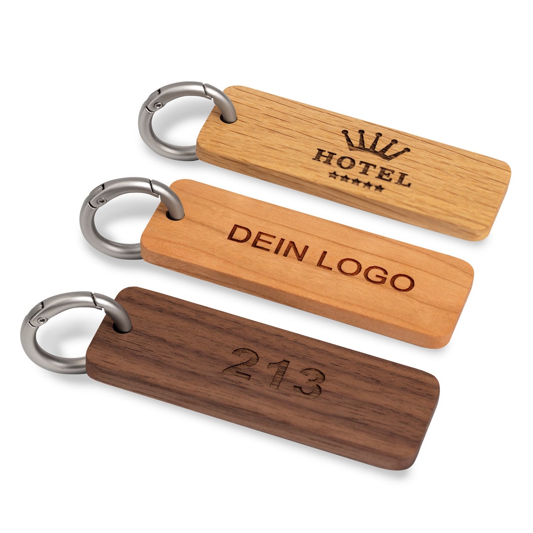 Key Ring for Hotel Made of Wood for Guesthouse, Restaurant, Apartment