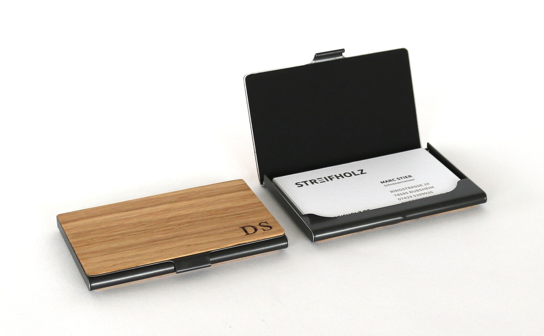 Business Card Holder Made of Wood, Personalized Engraving, Name Initials  Logo, Business Card Holder, Business Card Holder, Different Wood - Etsy