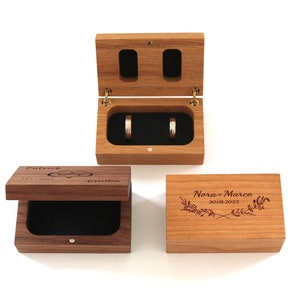 Wooden wedding ring box personalized with engraving image 7