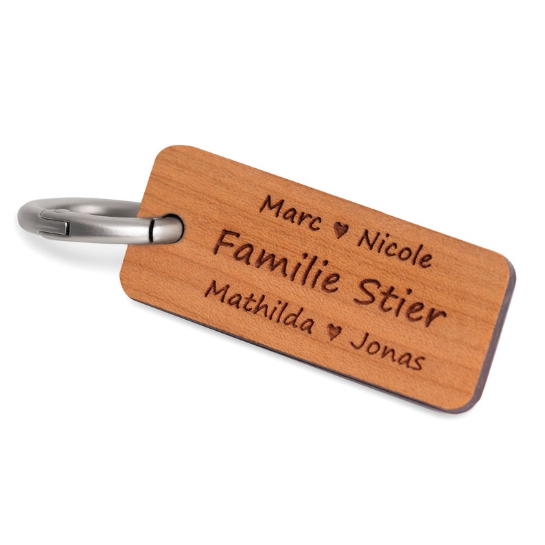 Keychain with wooden key ring personalized with your own engraving, many different motifs to choose from image 8