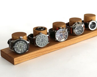 Soporte de reloj de madera, caja de reloj personalizada con grabado