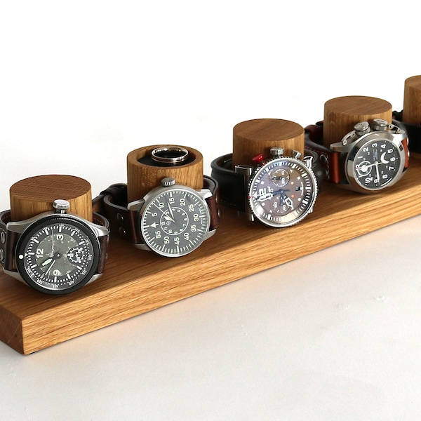 Support de montre en bois, boîte de montre personnalisée avec gravure
