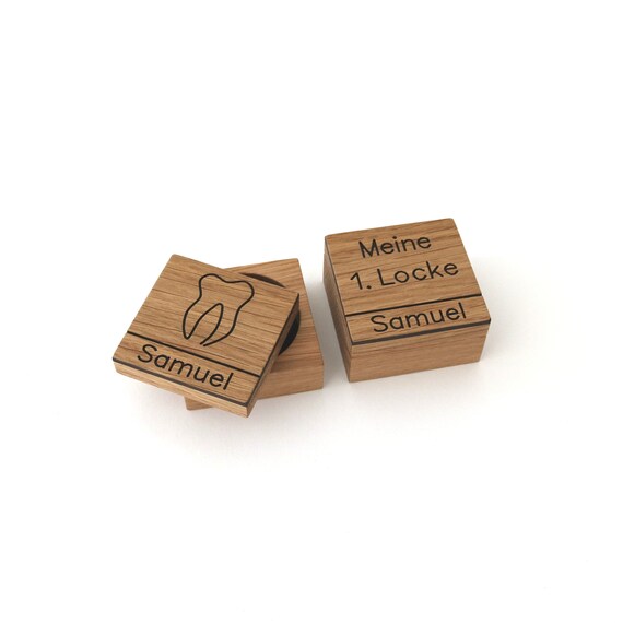 personalisiert mit Namen Holzdose /„Meine erste Locke/“ als Geschenk f/ür M/ädchen und Jungen Lockendose mit Gravur
