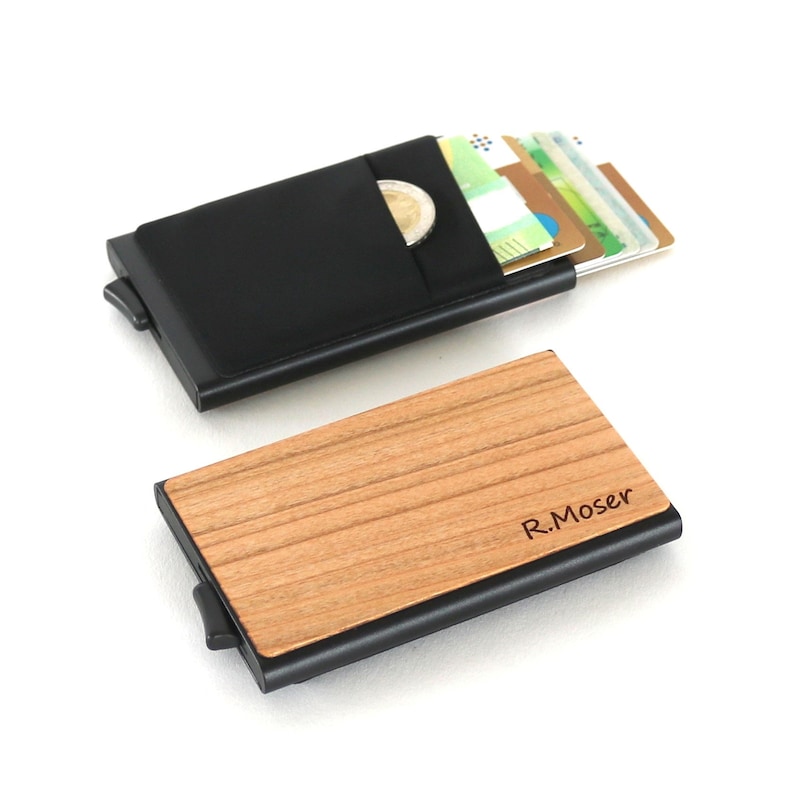 Credit card holder made of wood with personal engraving image 7