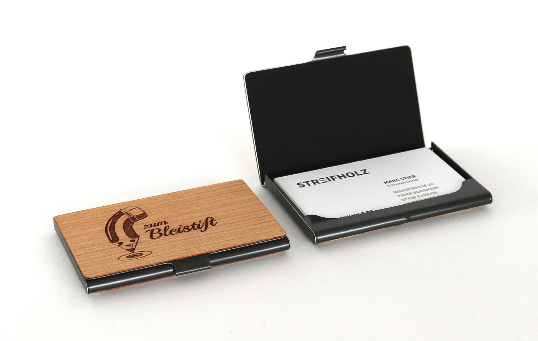 Business Card Holder Made of Wood, Personalized Engraving, Name Initials  Logo, Business Card Holder, Business Card Holder, Different Wood - Etsy