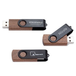 USB Stick mit Namen oder Logo personalisiert aus Holz 32GB individuelle Gravur zdjęcie 2