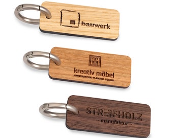 Keychain with logo engraving for companies as an employee gift, customer gift, giveaway