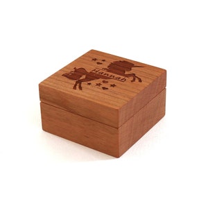 Tooth box personalized with name made of wood Kirschbaum