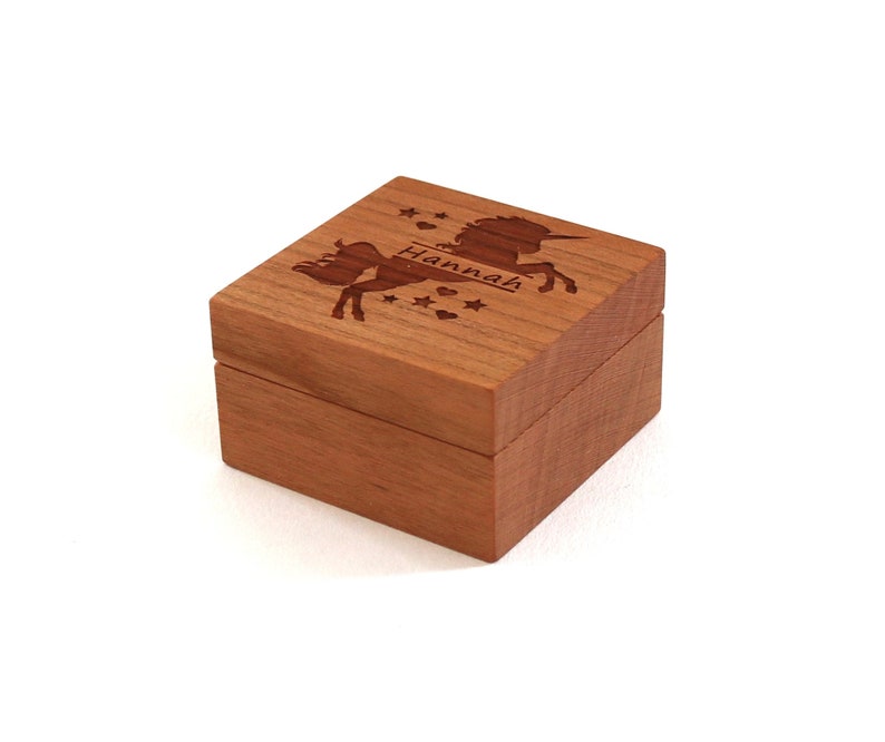 Tooth box personalized with name made of wood Kirschbaum