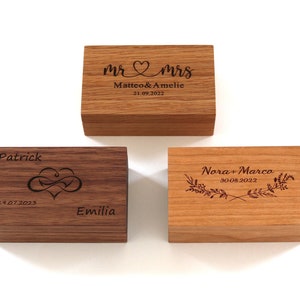 Wooden wedding ring box personalized with engraving image 3