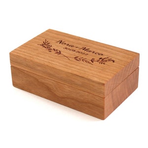 Wooden wedding ring box personalized with engraving image 9