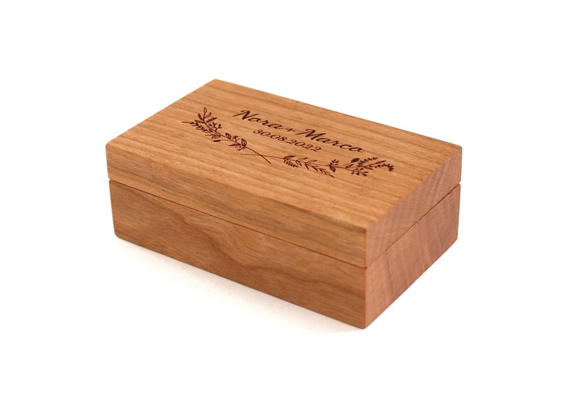 Wooden wedding ring box personalized with engraving image 8