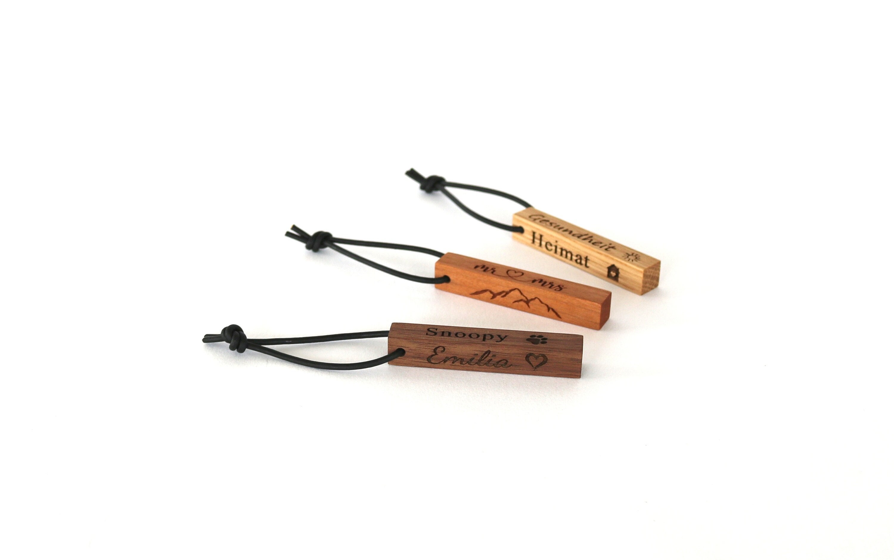Keychain made of wood personalized with coordinates, name, engraving,…