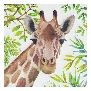 Paper Napkin for Decoupage, Mixed Media, Journaling, Card Making, Scrapbooking, Collage, Craft Tissue, Animals, Giraffe