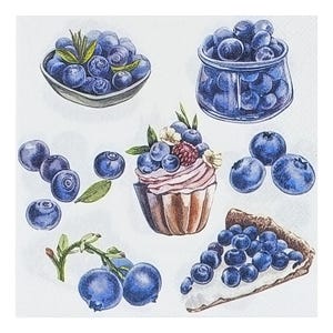 Tovaglioli di carta per decoupage, tecniche miste, journaling, creazione di biglietti, scrapbooking, collage, carta velina, frutta, more, cupcake, torte
