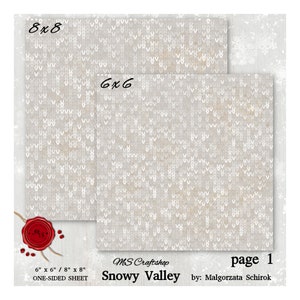 "Weihnachts-Papierkollektion ""Snowy Valley"", Einzelblatt, 6"x6" und 8"x8" für Scrapbooking, Kartenherstellung und Journaling."