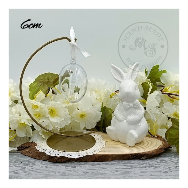 DIY, Easter Egg for Self-Decoration, 6cm, Transparent Plastic Easter Egg, Fillable Clear Easter Egg, Easter Decoration