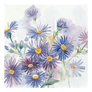 Paper Napkin for Decoupage, Mixed Media, Journaling, Card Making, Scrapbooking, Collage, Craft Tissue, Flowers, Margaritki, Daisies