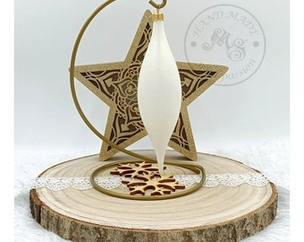 DIY Icicle-Shaped Christmas Ornament, White Plastic Bauble (18cm)