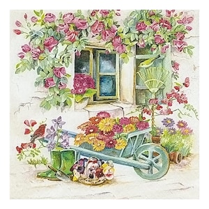 Serwetka papierowa do decoupage, techniki mieszane, dziennikarstwa, tworzenia kartek, scrapbookingu, kolażu, papieru rzemieślniczego, kwiatów, domku letniskowego