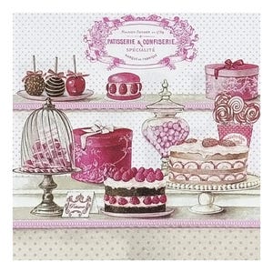 Tovaglioli di carta per decoupage, tecniche miste, journaling, creazione di biglietti, scrapbooking, collage, carta velina, dolci, torte, vintage