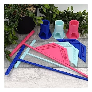 Bookbinding Tools, Bookbinding Set, Set of Three Tools: T-Shaped Tool, Triangle-Shaped Tool, Glue Holder, Papercraft Tools