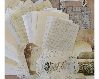Junk Journal Kit - 31pcs, Ephemera Pack, Papercraft