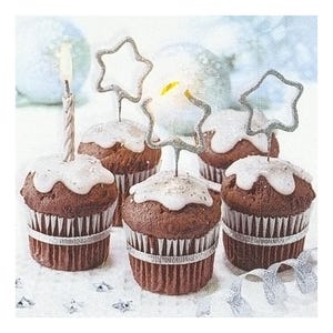 Servilletas de papel para decoupage, técnicas mixtas, diario, tarjetas, scrapbooking, collage, manualidades, Navidad, cupcakes, dulces, estrellas