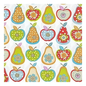 Tovaglioli di carta per decoupage, tecniche miste, journaling, creazione di biglietti, scrapbooking, collage, carta velina, frutta, mele, pere