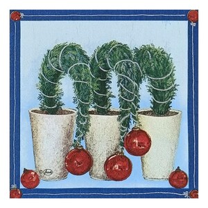 Christmas Pots Paper Napkin for Decoupage, Mixed Media, Journaling, Collage, Craft Tissue