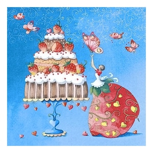 Serviettes en papier pour découpage, techniques mixtes, tenue d'un journal, fabrication de cartes, scrapbooking, collage, papier de soie artisanal, bonbons, gâteau, papillons, fraise