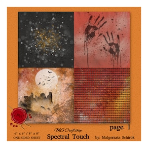 Coleção de papel de Halloween "Spectral Touch", folha única, 6''x6'' e 8''x8'' para scrapbooking, confecção de cartões e registro no diário