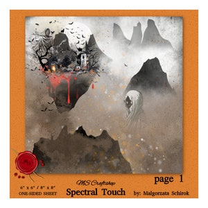 Halloween Papierkollektion ""Spectral Touch"", Einzelblatt, 6''x6'' and 8''x8'' für Scrapbooking, Kartenherstellung und Journaling."