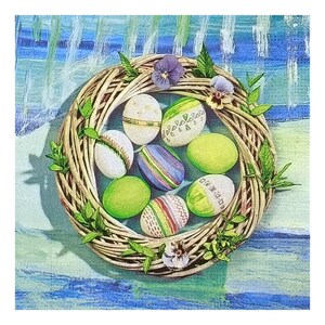 Paper Napkin for Decoupage, Mixed Media, Journaling, Card Making, Scrapbooking, Collage, Craft Tissue, Easter, Easter Eggs