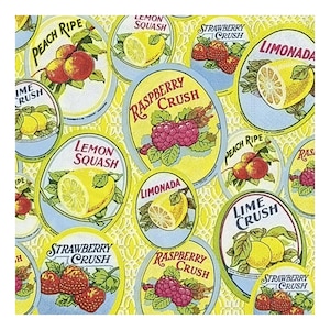 Tovaglioli di carta per decoupage, tecniche miste, journaling, creazione di biglietti, scrapbooking, collage, carta velina, limone, lamponi, fragole