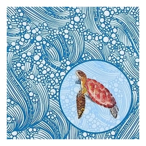 Servilletas de papel para decoupage, técnicas mixtas, diario, tarjetas, scrapbooking, collage, manualidades, mar, tortuga, olas