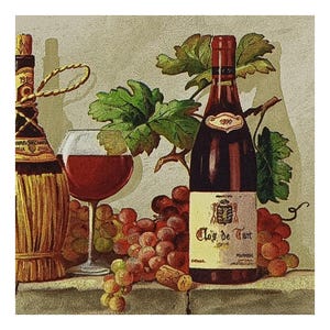 Tovaglioli di carta per decoupage, tecniche miste, journaling, creazione di biglietti, scrapbooking, collage, carta velina, vino, uva