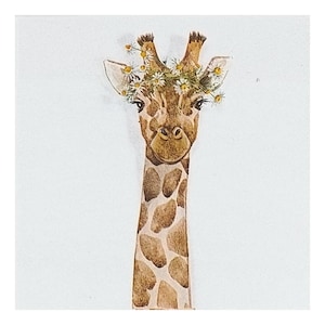 Paper Napkin for Decoupage, Mixed Media, Journaling, Card Making, Scrapbooking, Collage, Craft Tissue, Animals, Giraffe, Flowers