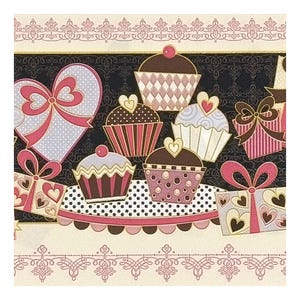 Tovaglioli di carta per decoupage, tecniche miste, journaling, creazione di biglietti, scrapbooking, collage, carta velina, cupcake, dolci, regali